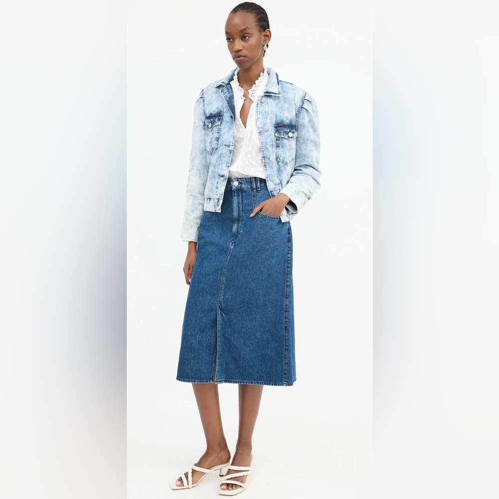 NWOT Isabel Marant Dark Wash Blue Denim Dipoma Skirt